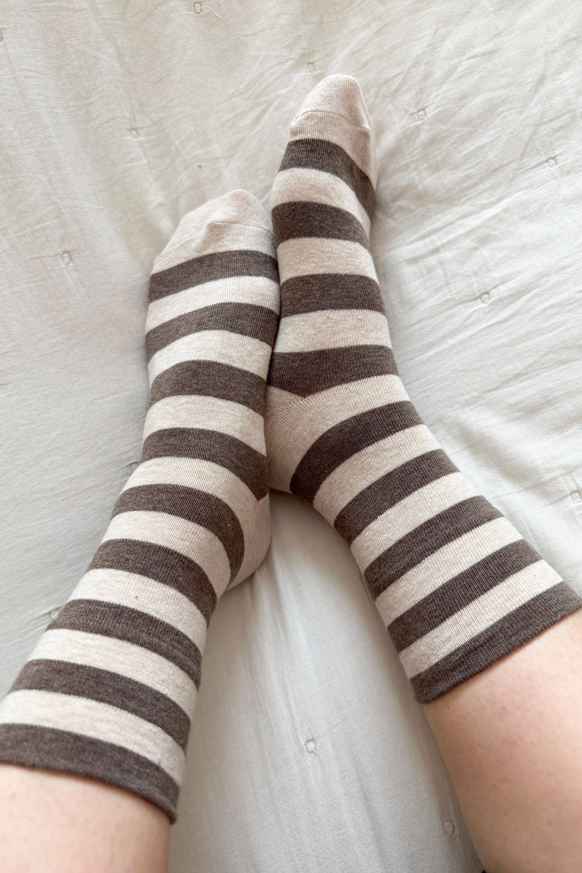 Wally Socks - Wide Brown Stripe