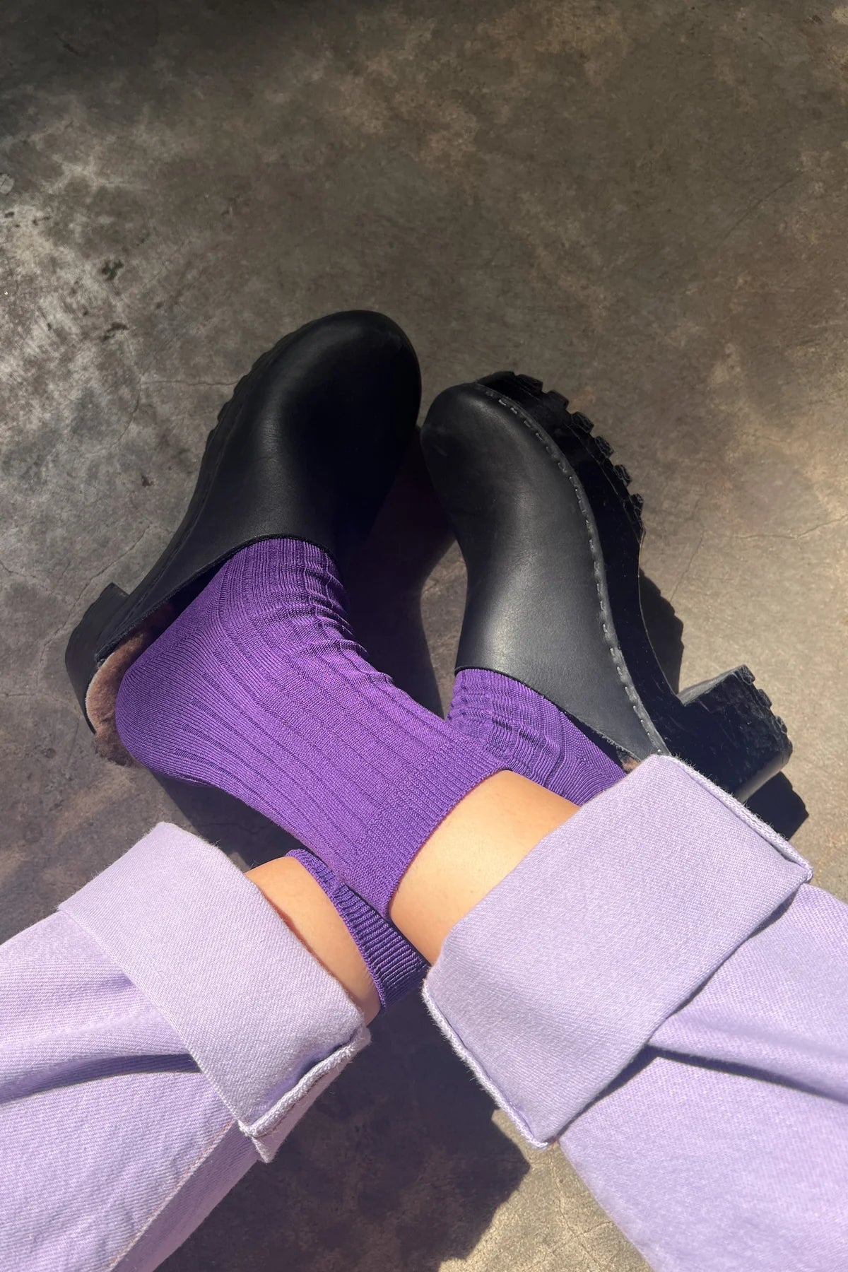 Her Socks - Eggplant