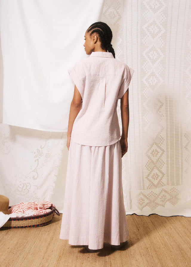 Gaetana Shirt - Rose/Grey Stripe