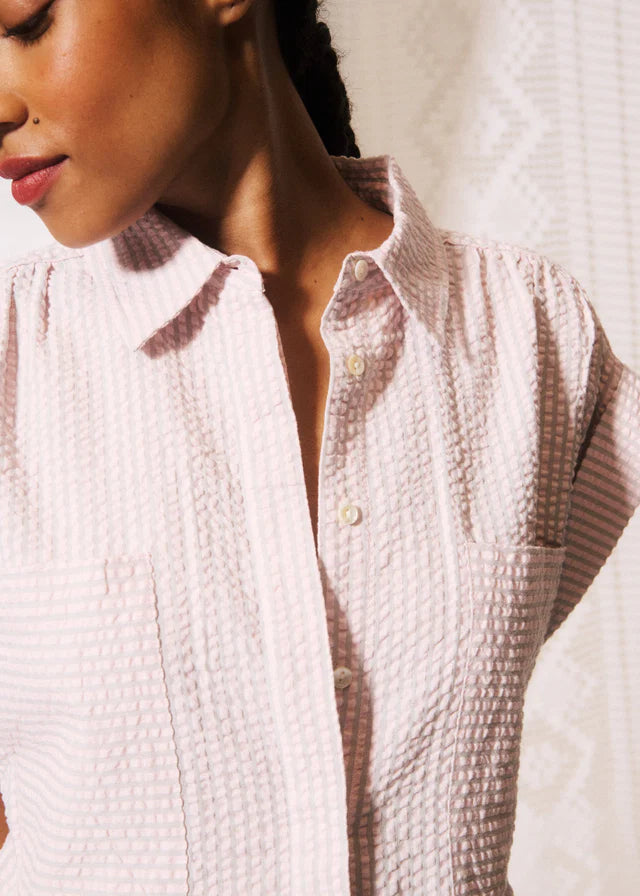 Gaetana Shirt - Rose/Grey Stripe