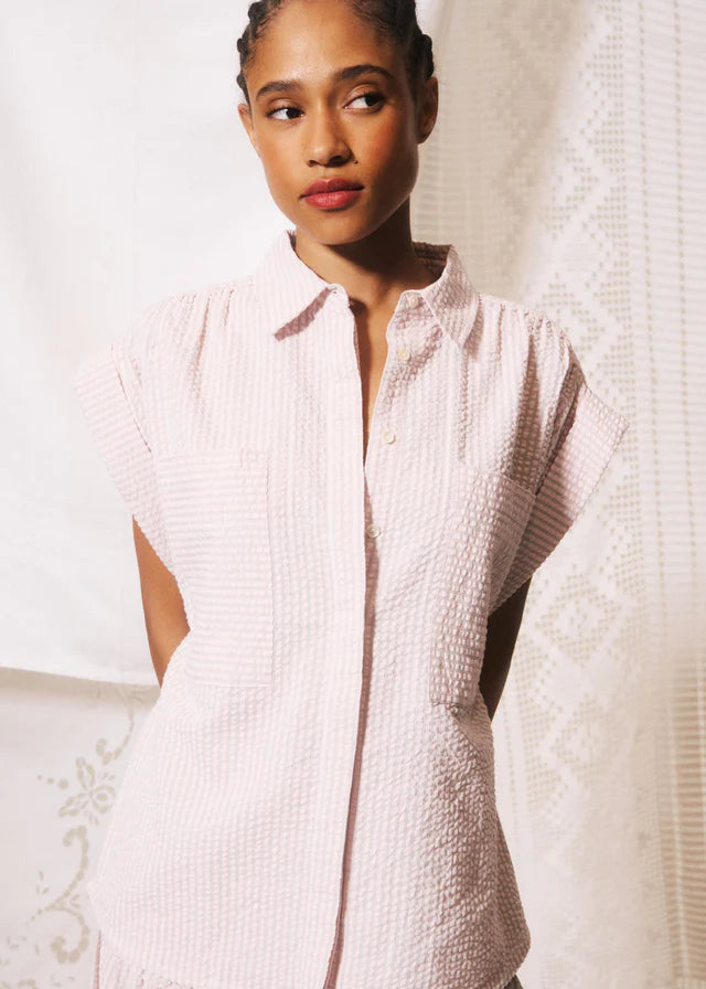 Gaetana Shirt - Rose/Grey Stripe