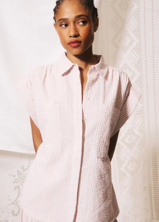 Gaetana Shirt - Rose/Grey Stripe