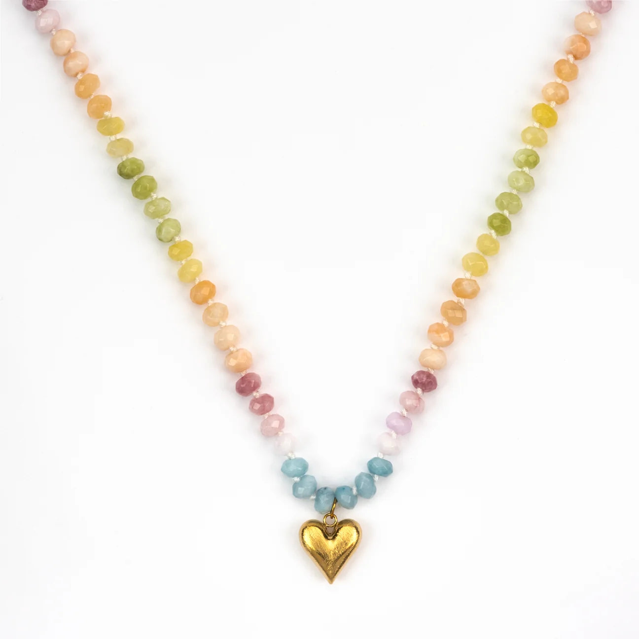Libbie Pastel Stone Heart Necklace