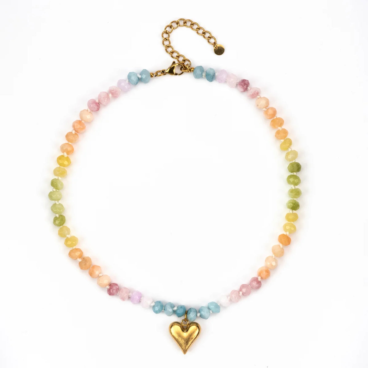 Libbie Pastel Stone Heart Necklace