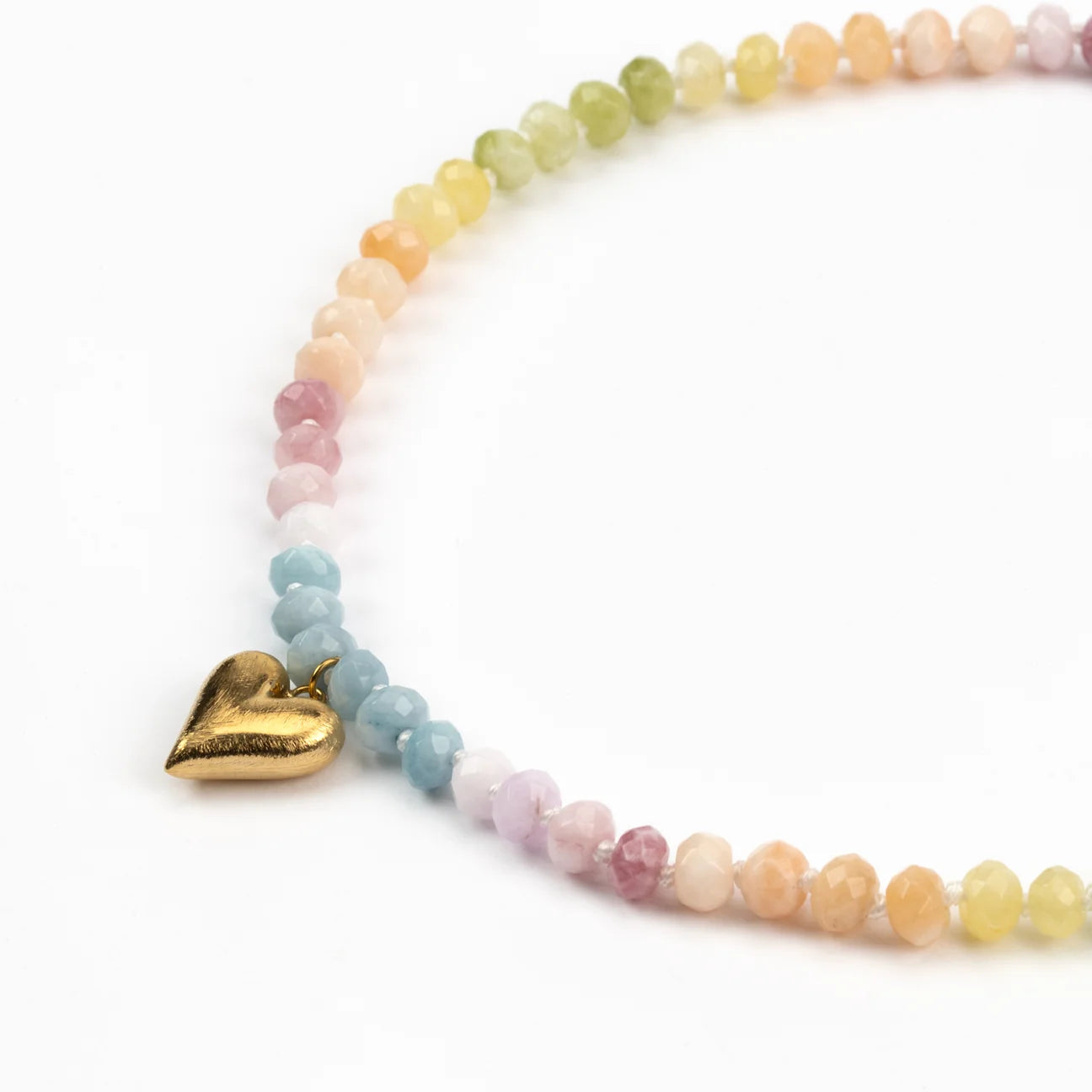 Libbie Pastel Stone Heart Necklace
