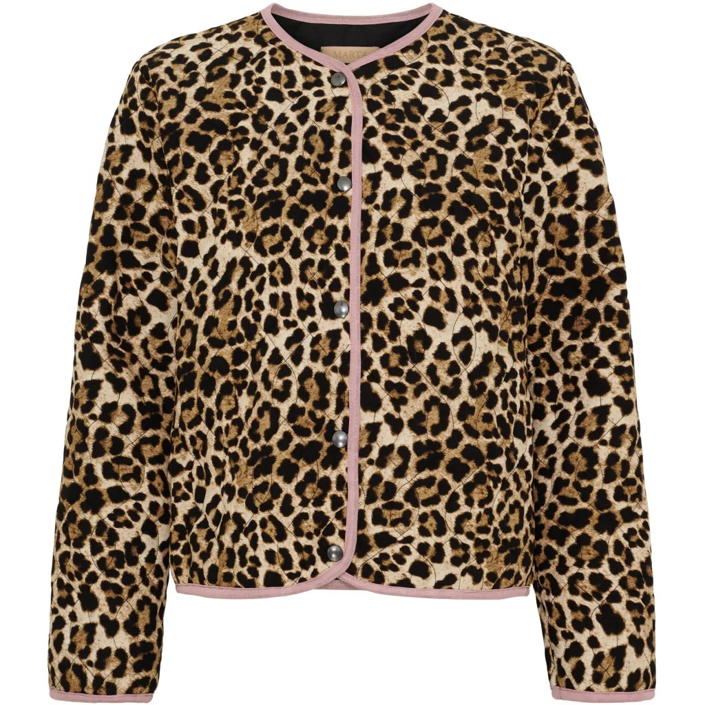 Celine Leopard Padded Jacket - Pink