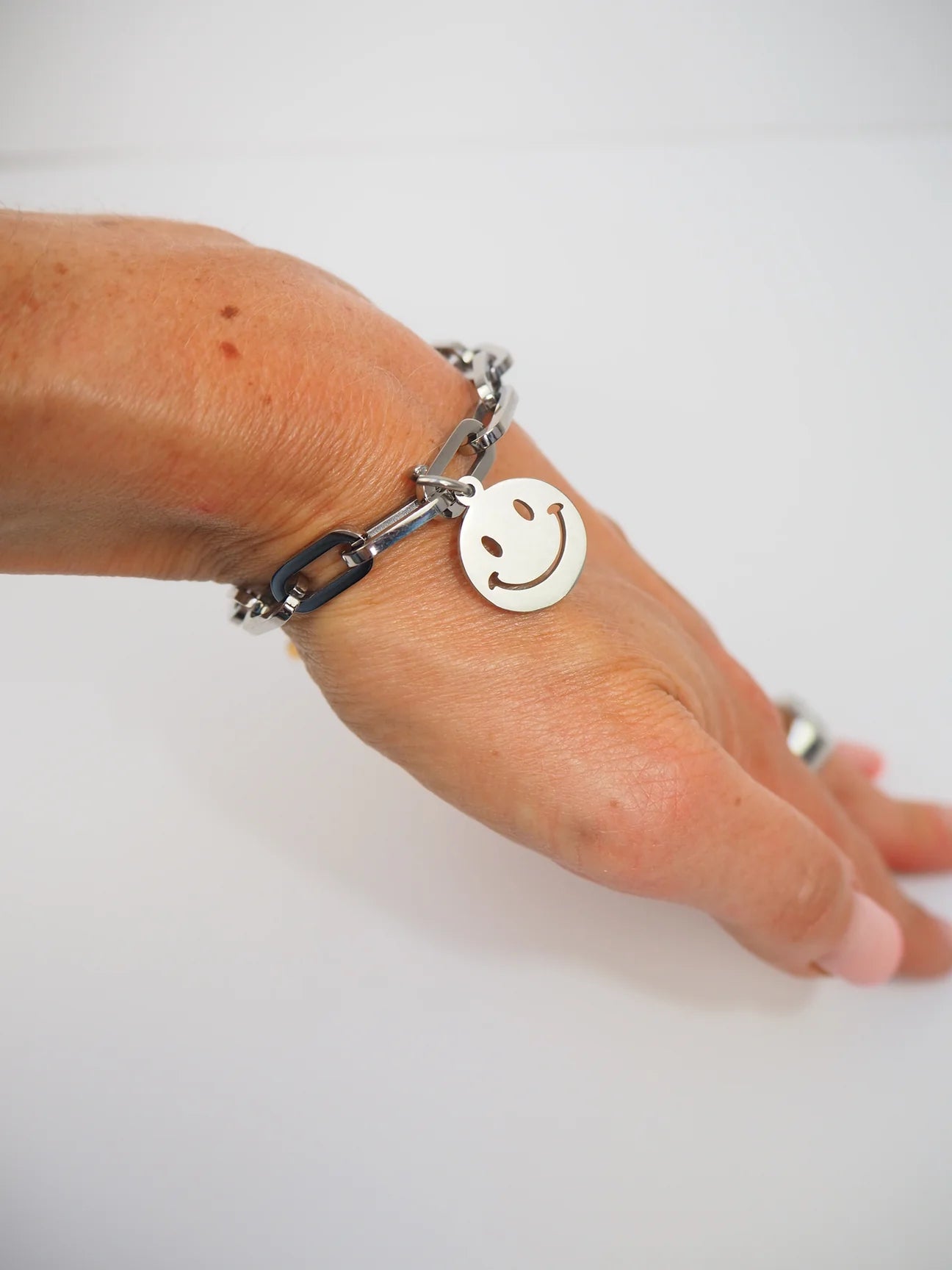 Chunky Smile Silver Bracelet