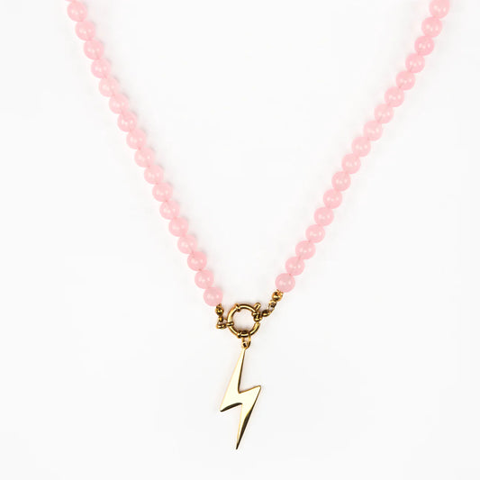 Clemence Beaded Necklace - Pastel Pink