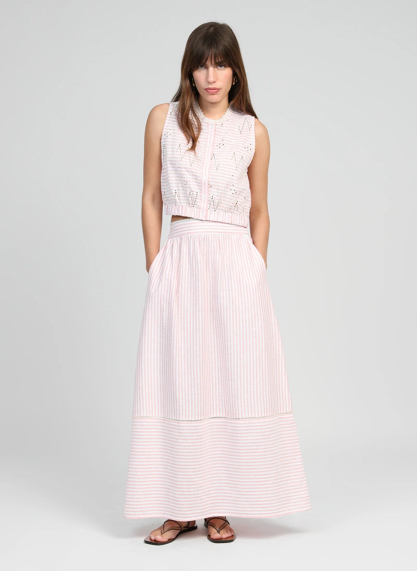 Ralyta Jupe Midi Skirt - Coral