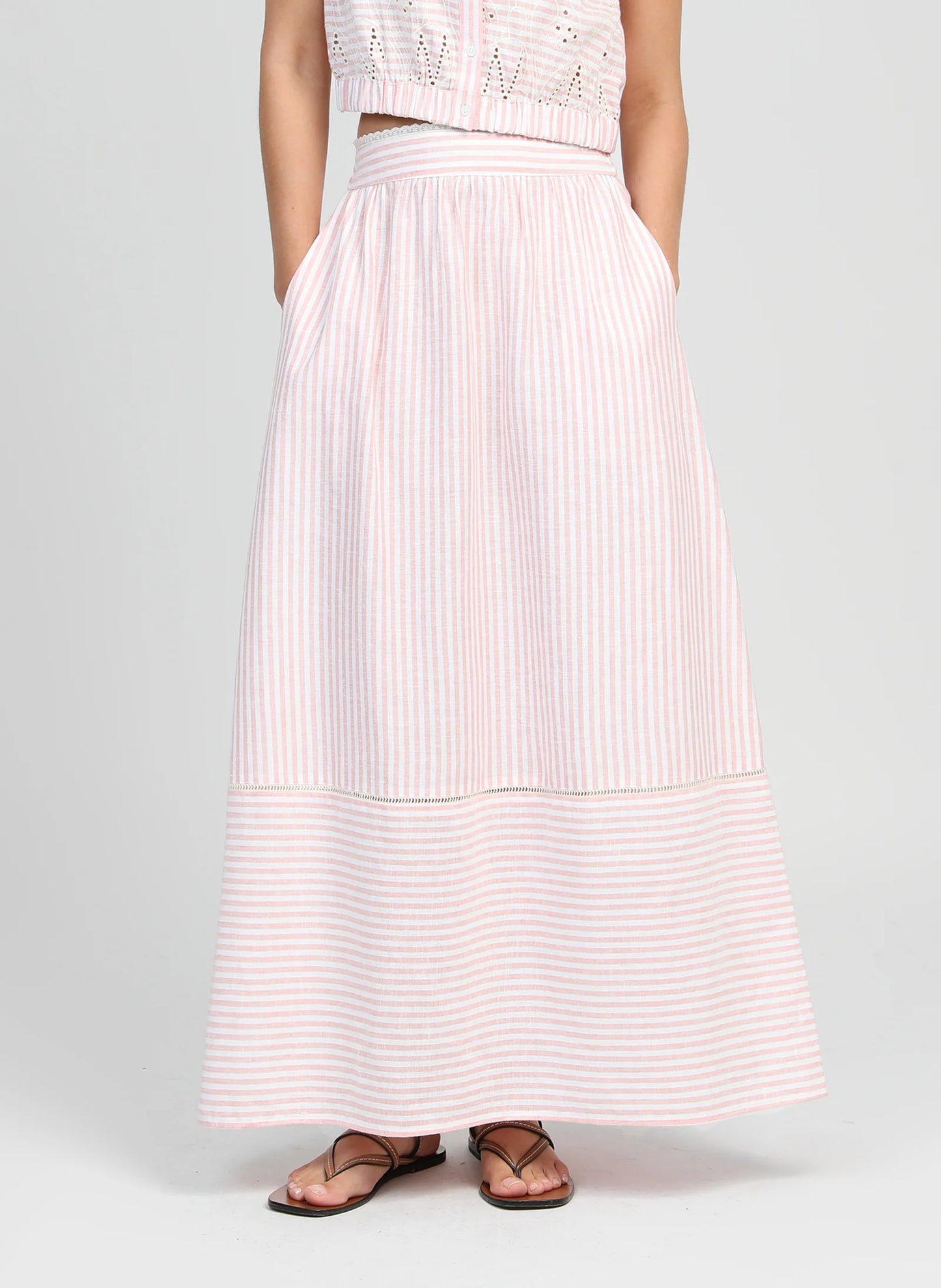 Ralyta Jupe Midi Skirt - Coral