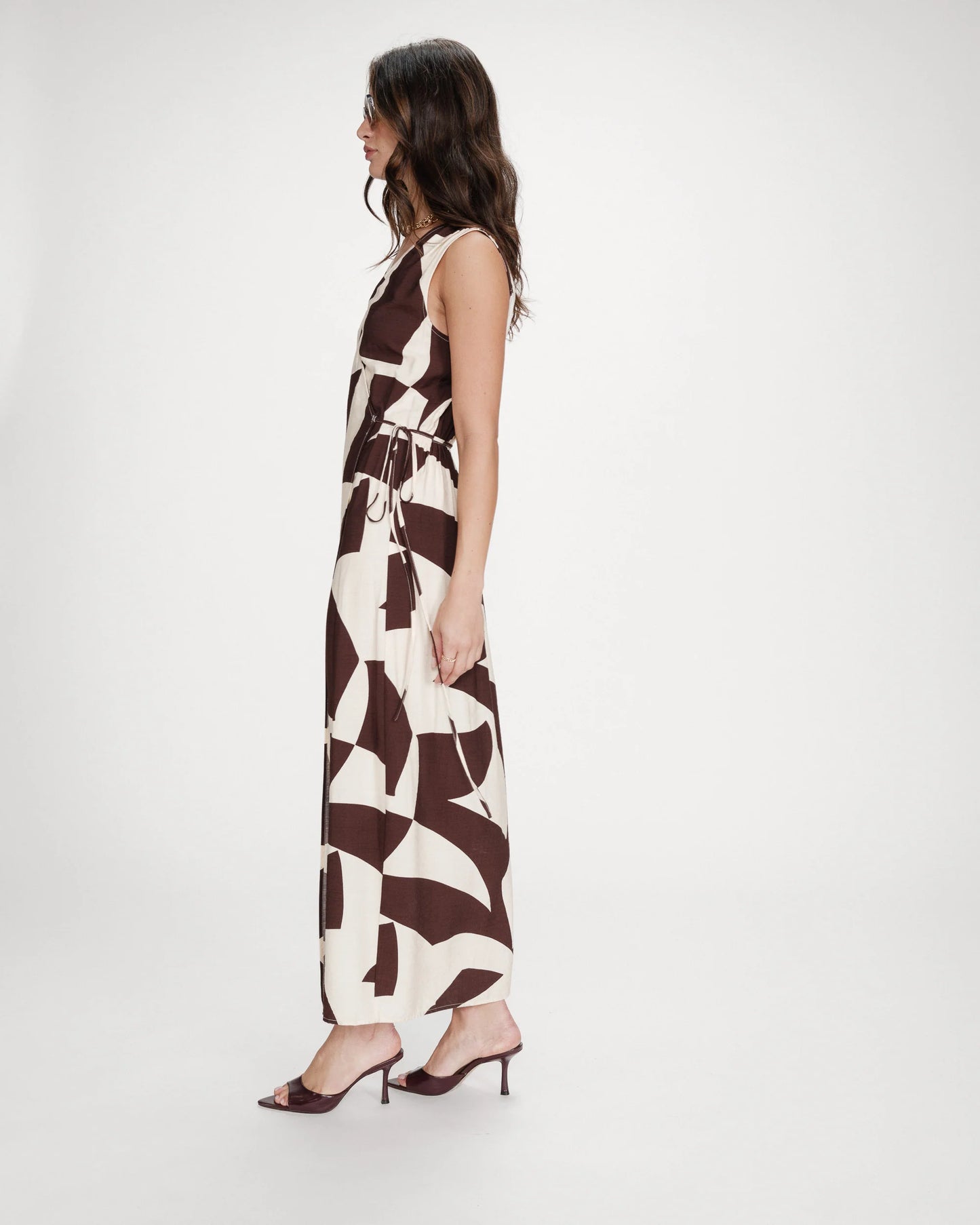 Velline Long Wrap Dress - Chocolate
