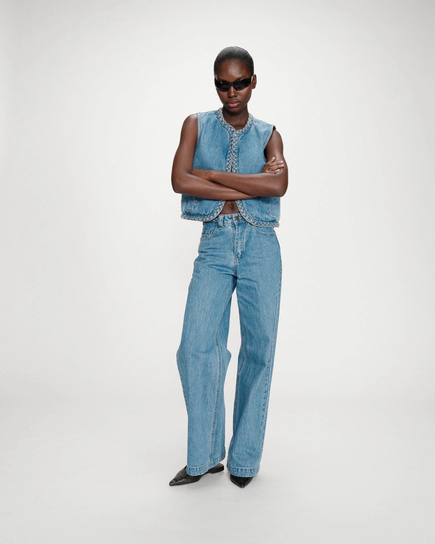 Jaden Wide Leg Jeans - Light Blue