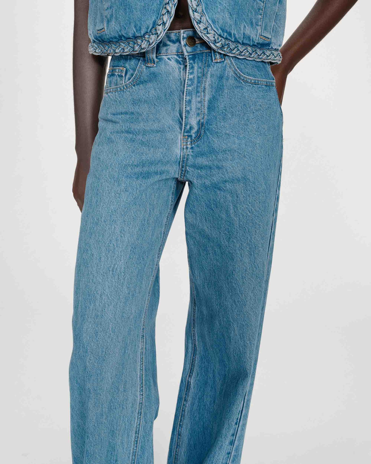 Jaden Wide Leg Jeans - Light Blue