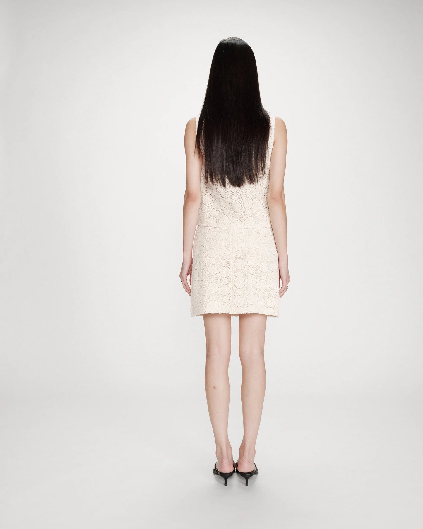 Victora Short Crochet Skirt - Ecru