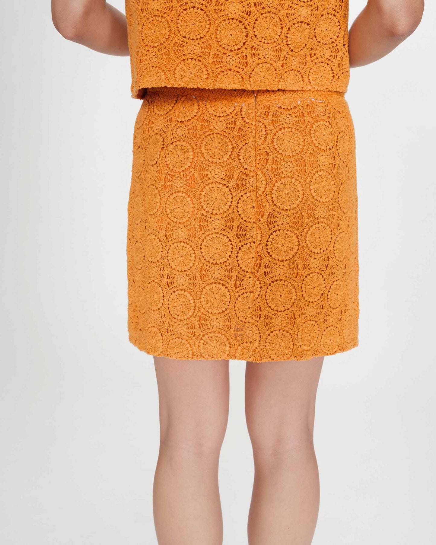 Victora Short Crochet Skirt - Gold Orange