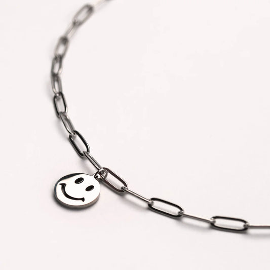 Slim Smile Silver Plated Necklace