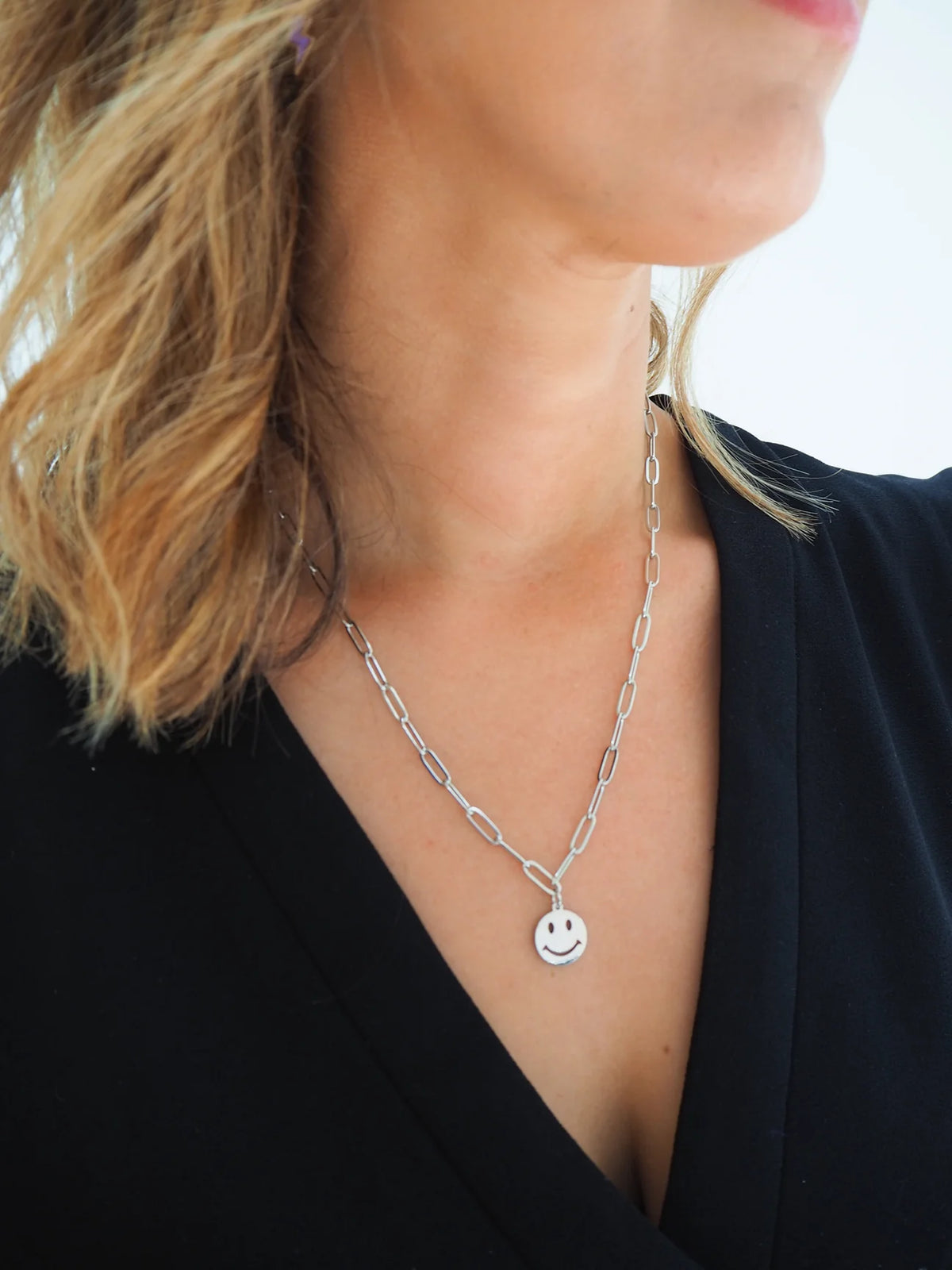 Slim Smile Silver Plated Necklace