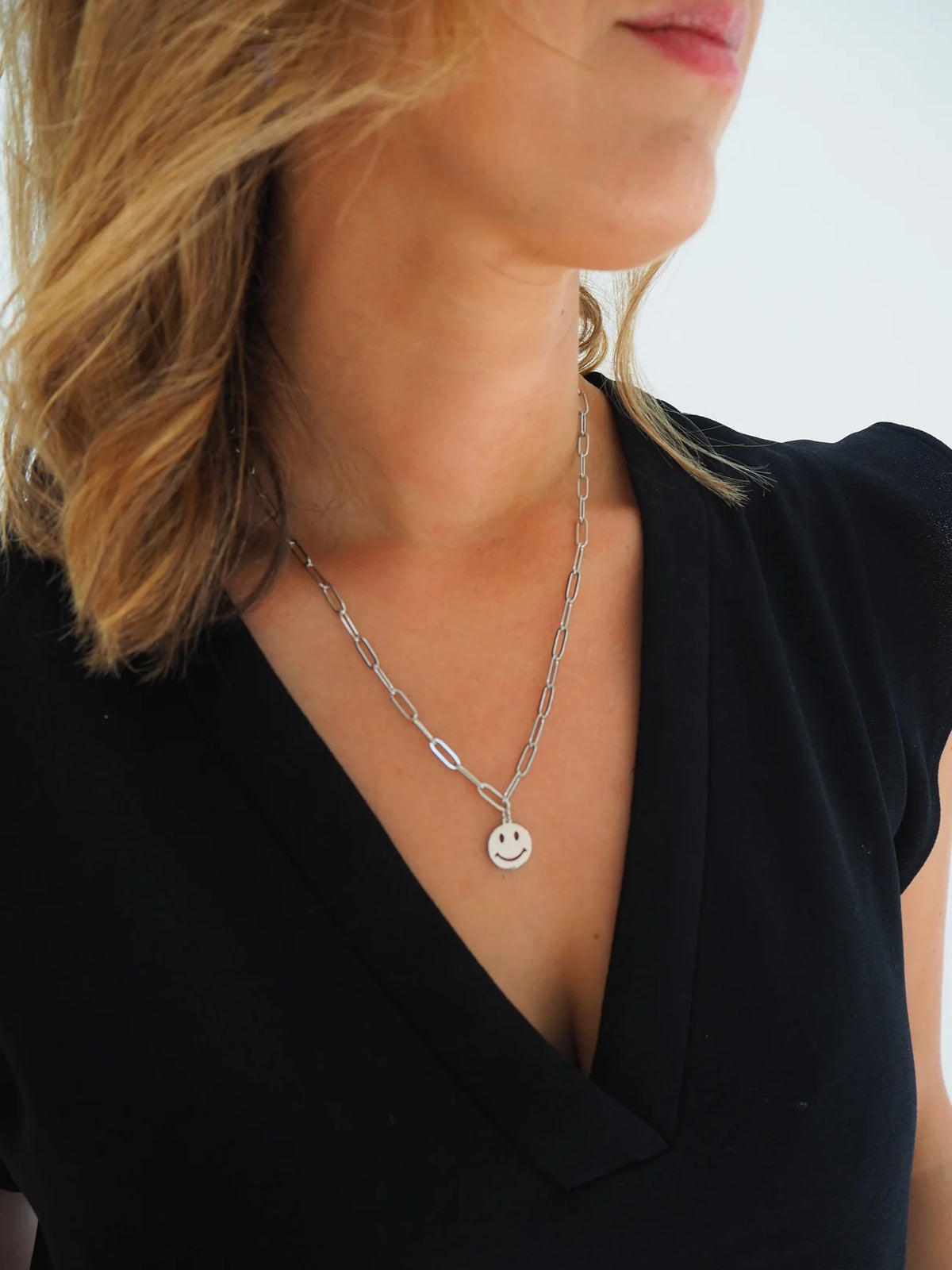 Slim Smile Silver Plated Necklace