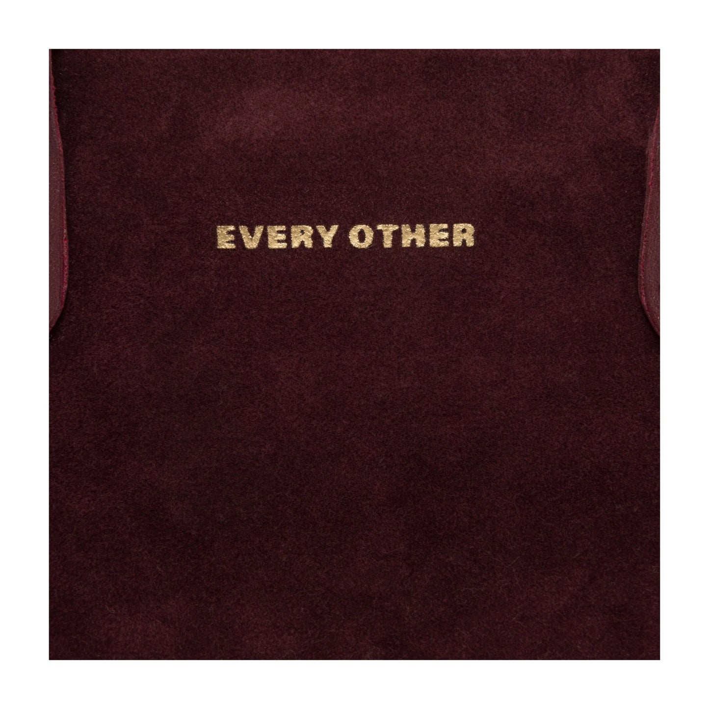 Suede Effect Mini Bowling Bag - Burgundy