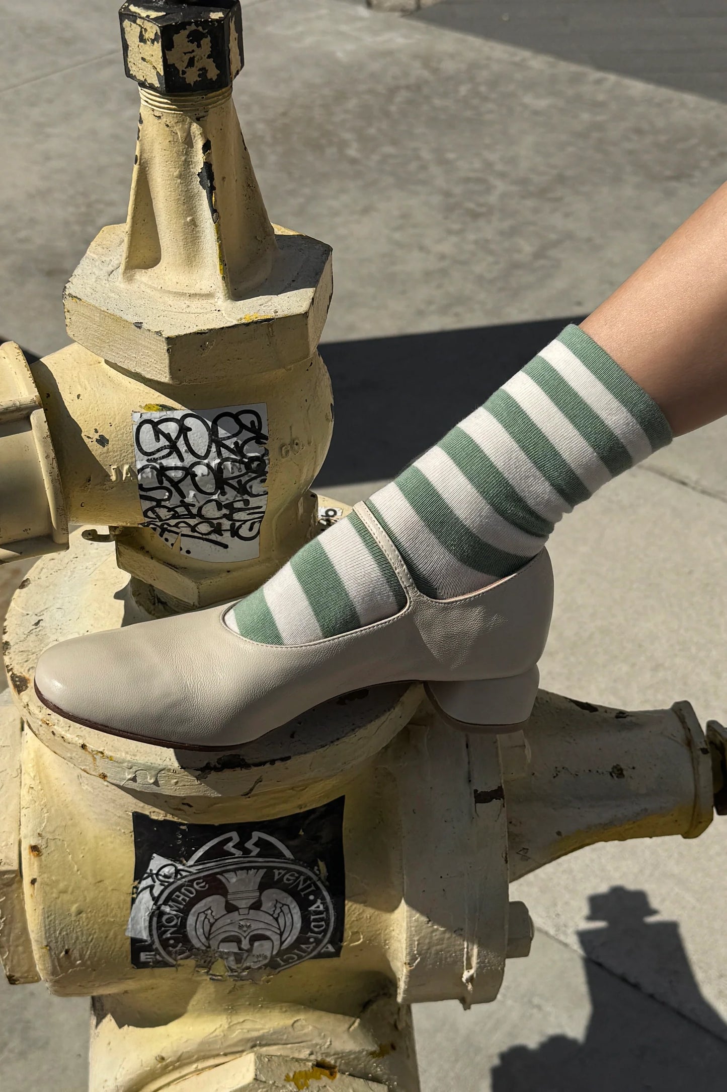Wally Socks - Wide Matcha Stripe
