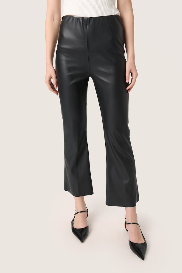 Kaylee PU Kickflare Trousers - Black