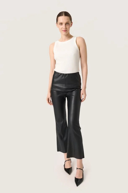 Kaylee PU Kickflare Trousers - Black