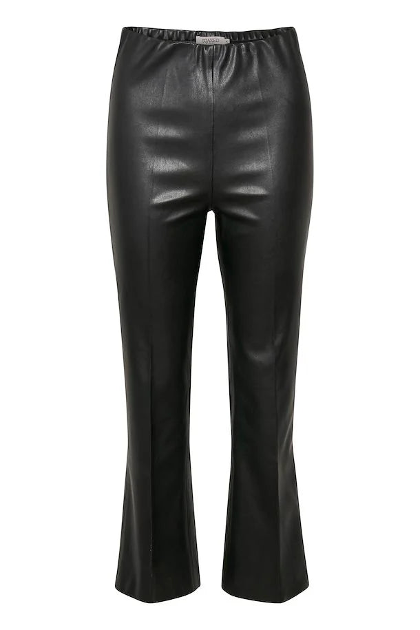 Kaylee PU Kickflare Trousers - Black