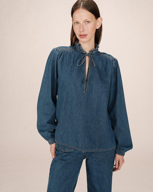 Salsa Denim Blouse - Medium Blue
