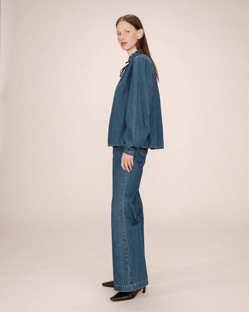 Salsa Denim Blouse - Medium Blue