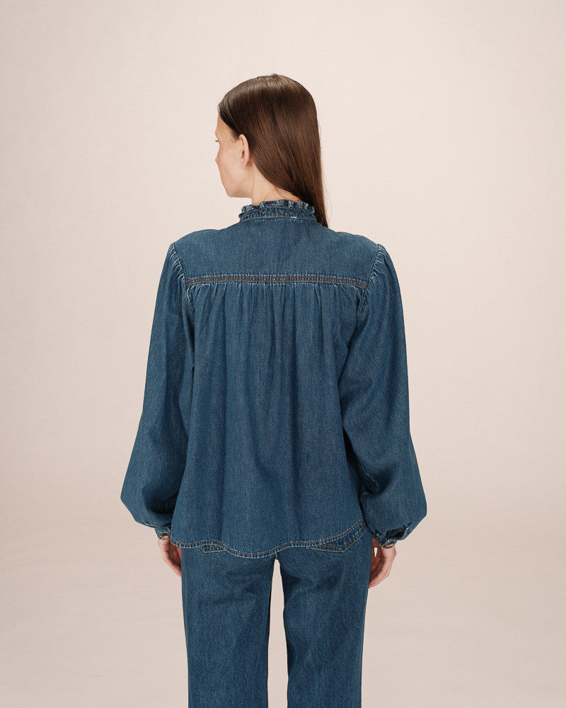 Salsa Denim Blouse - Medium Blue