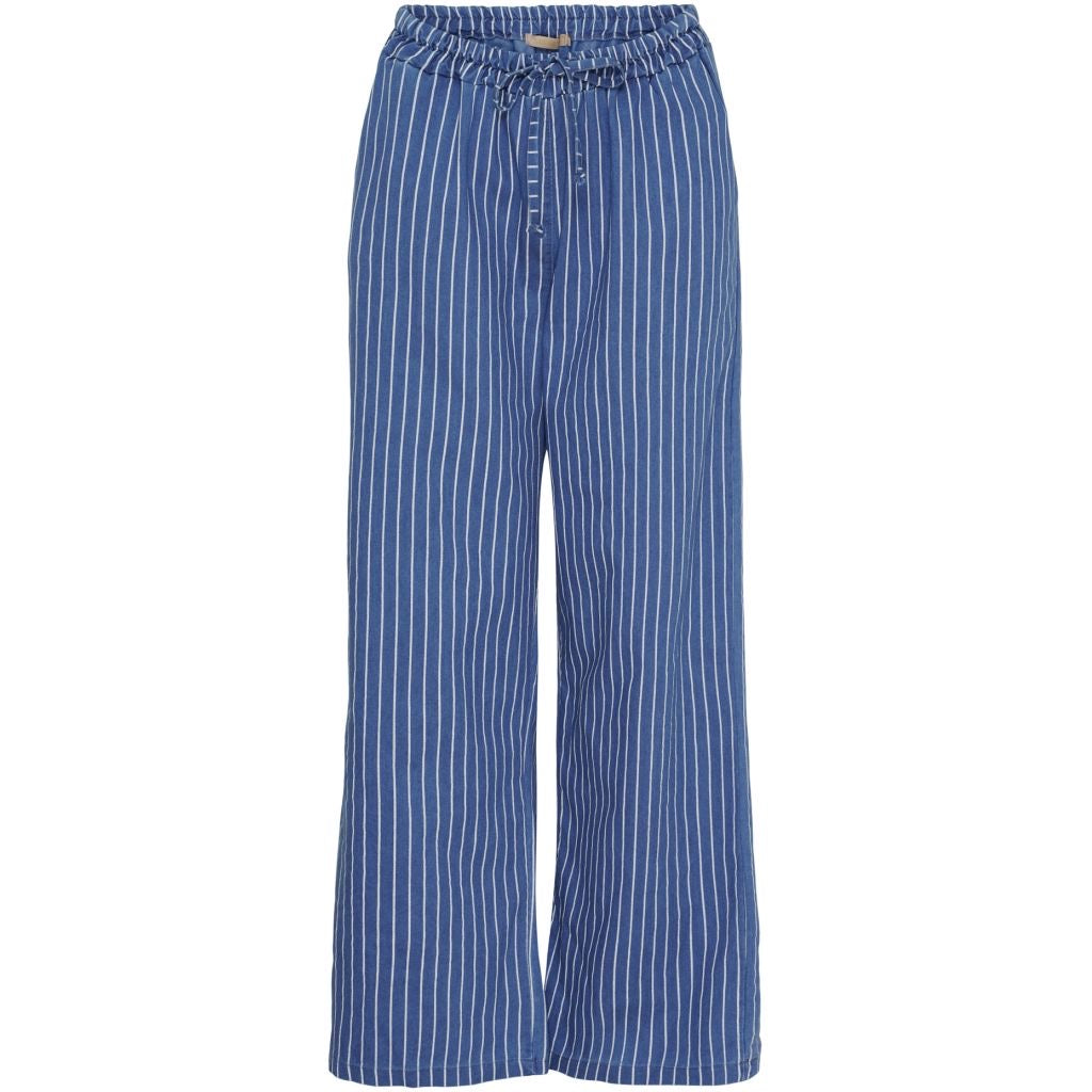 Pandy Trousers - Medium Blue With Stripe