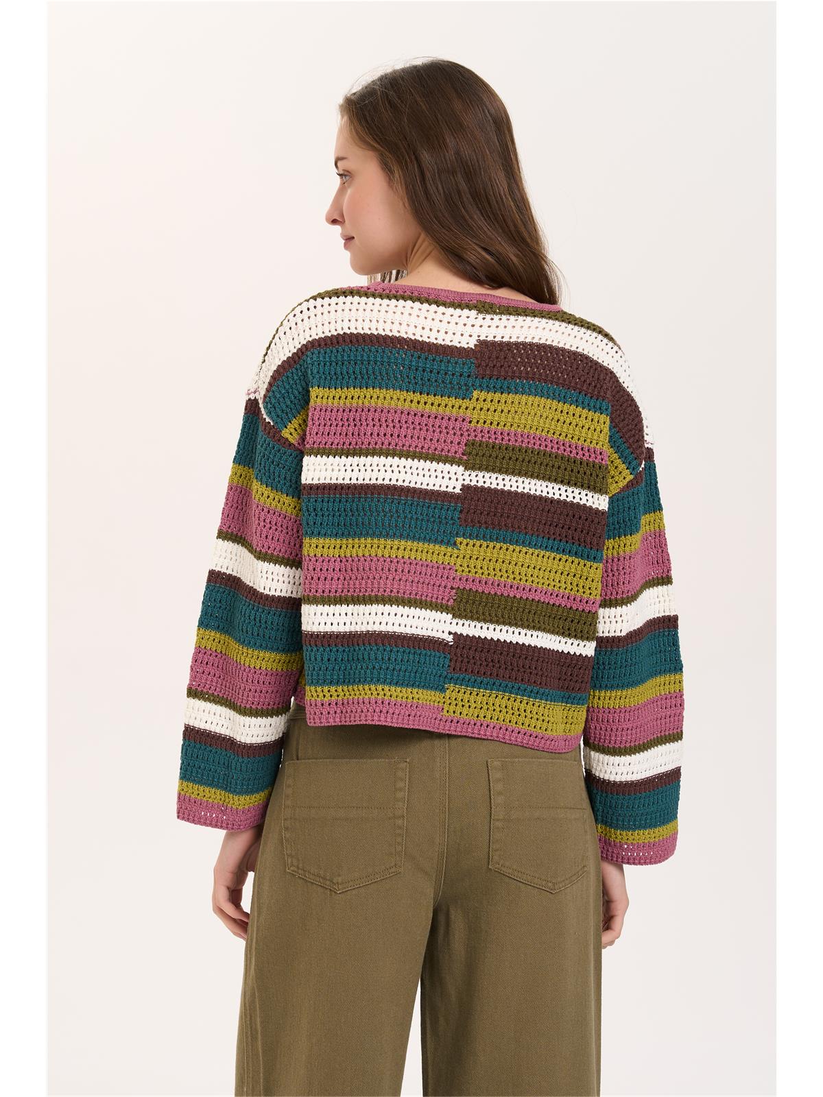 Autumn Crochet Jumper - Greens