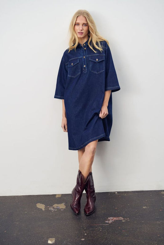 LoesaSZ Denim Dress - Dark Blue Denim