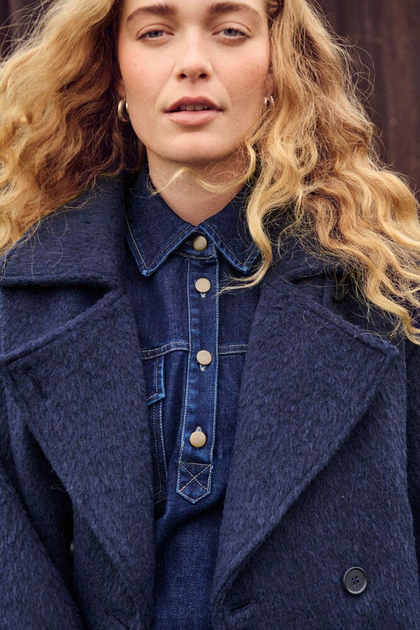 LiraSZ Short Wool Coat - Night Sky
