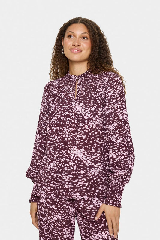 MalikaSZ Blouse - Fudge Spotty Animal