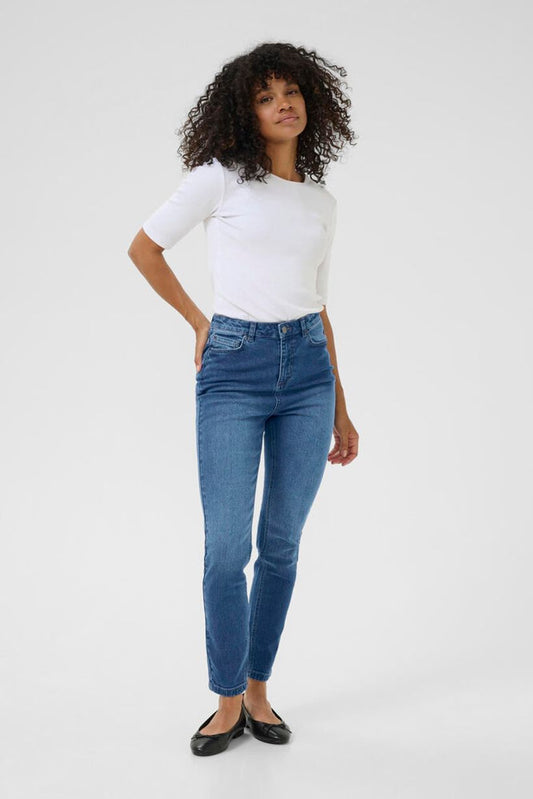 KAwillow High Waisted Slim Fit Jeans - Medium Blue