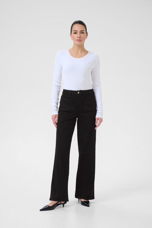 KAbrook High Waisted Jeans - Black Deep