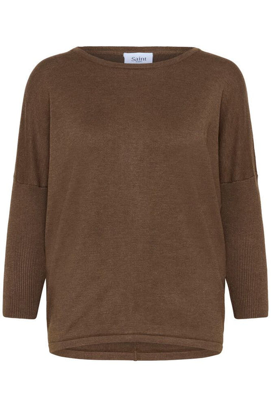 MilaSZ Round Neck Pullover -Fondue Fudge Melange