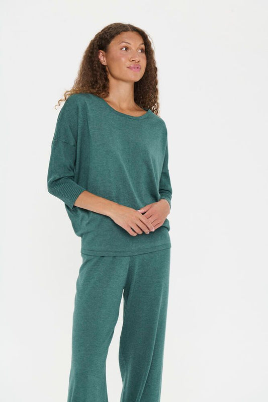MilaSZ Round Neck Pullover -June Bug Melange