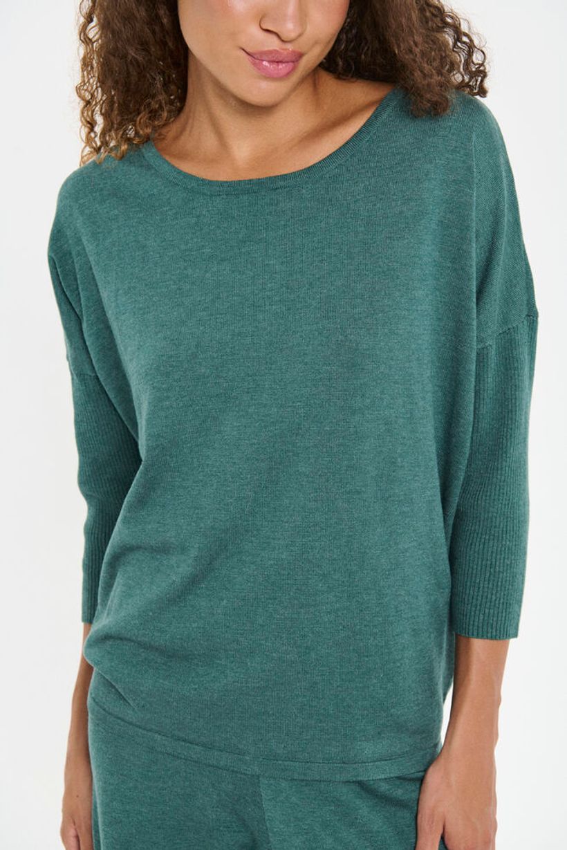 MilaSZ Round Neck Pullover -June Bug Melange