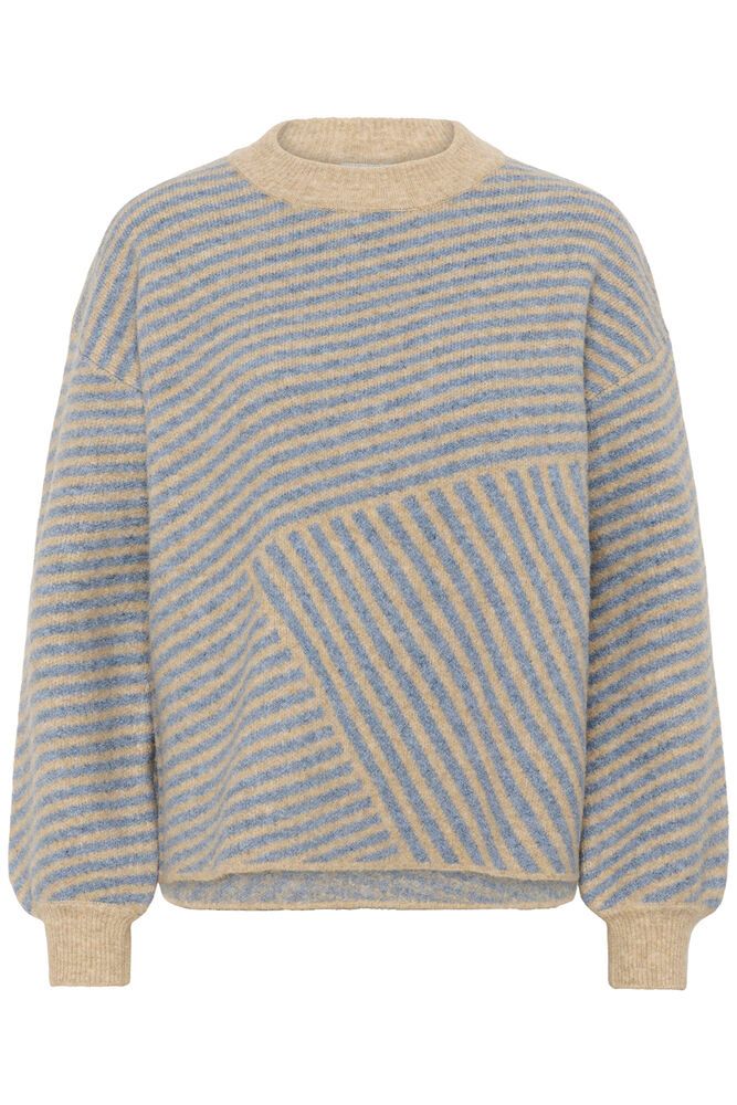 KAverana Knit Pullover - Feather Grey Melange / Windward Blue