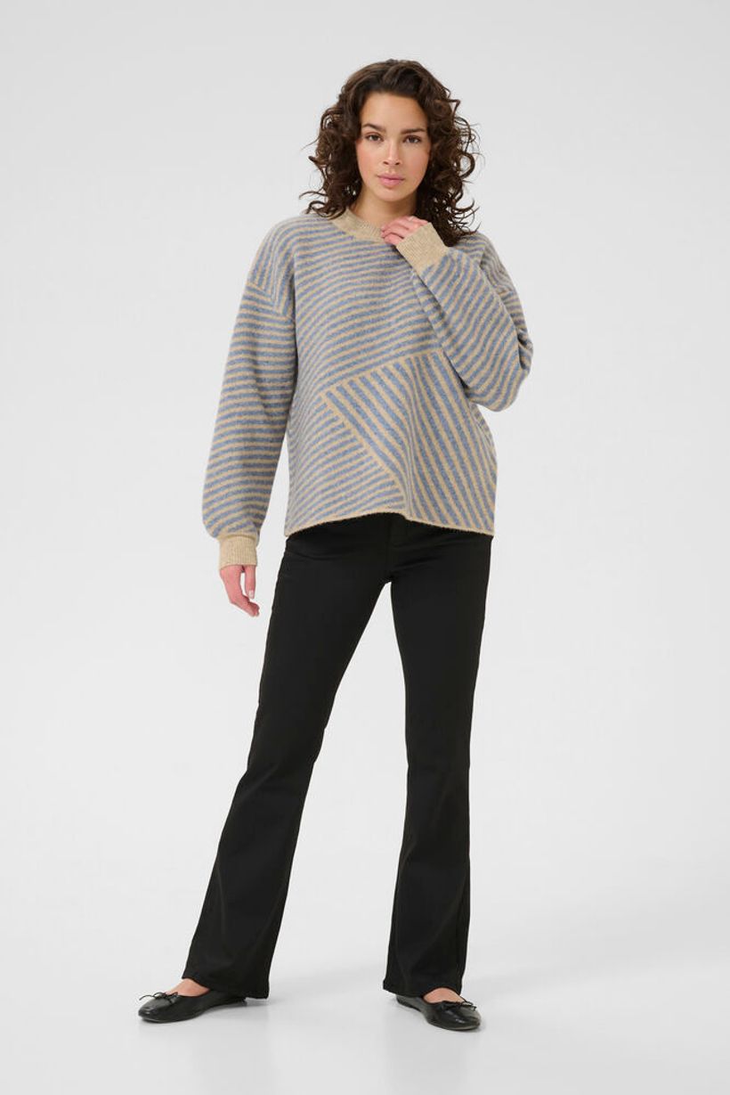 KAverana Knit Pullover - Feather Grey Melange / Windward Blue