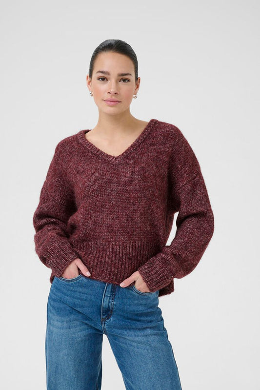 KAtrina Long Sleeve Pullover - Windsor Wine Melange