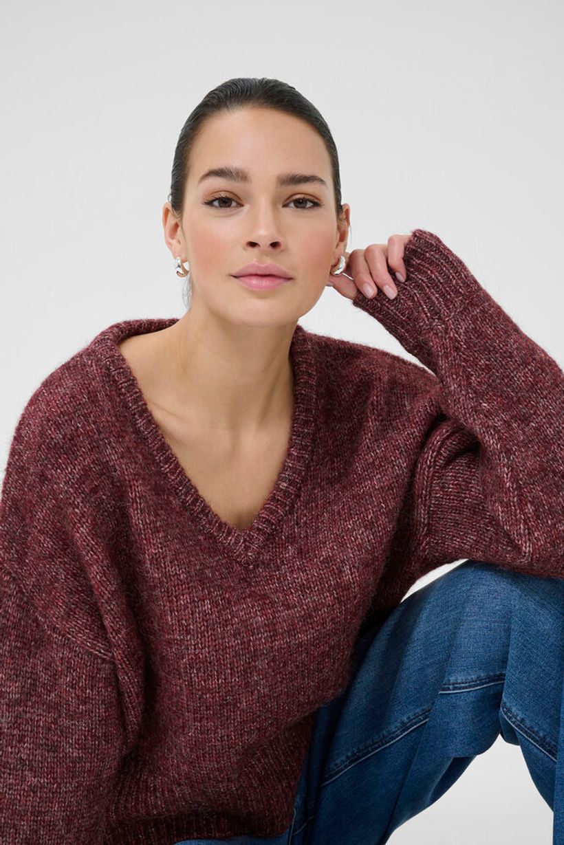 KAtrina Long Sleeve Pullover - Windsor Wine Melange