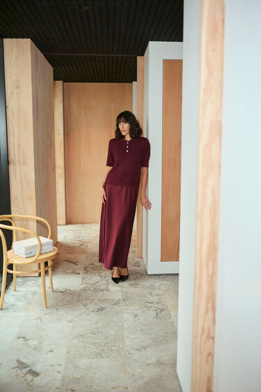 KAhill Long Skirt - Windsor Wine