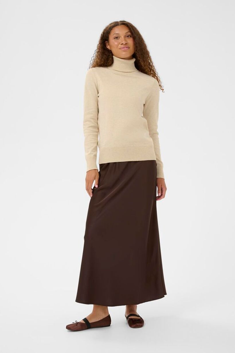 MilaSZ Rollneck Pullover - Brown Rice Melange