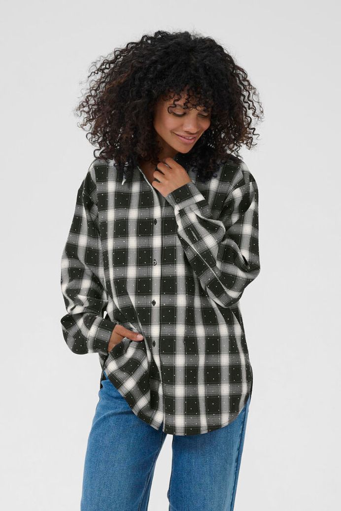 KAluna Shirt - Black White Check Studs