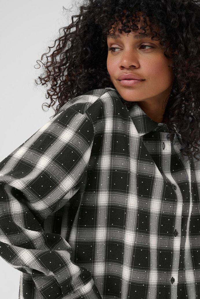 KAluna Shirt - Black White Check Studs