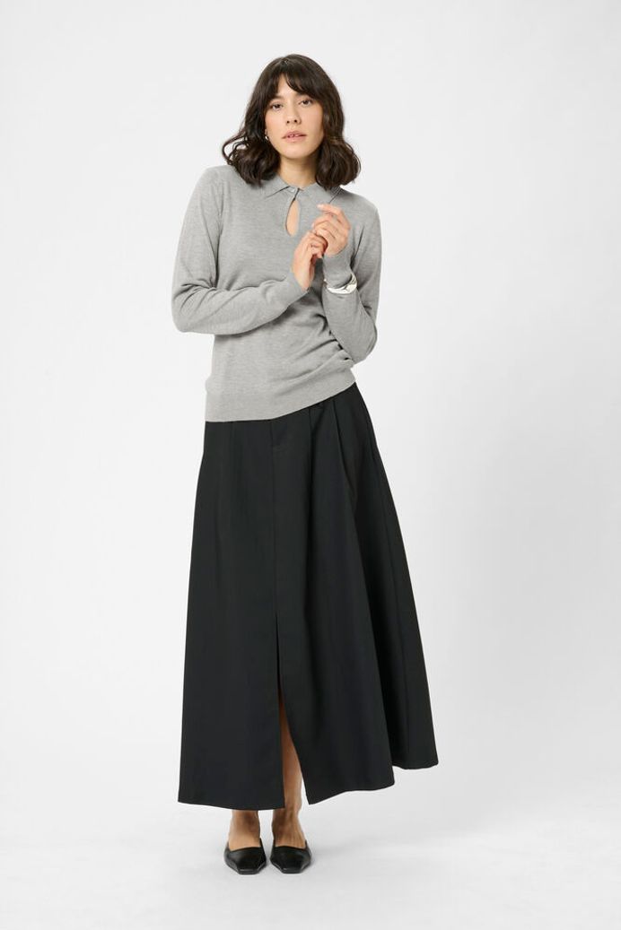 KAjada Polo Pullover - Grey Melange