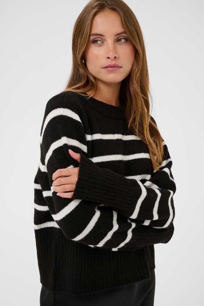 KAerin Knit Pullover - Black Chalk Stripe